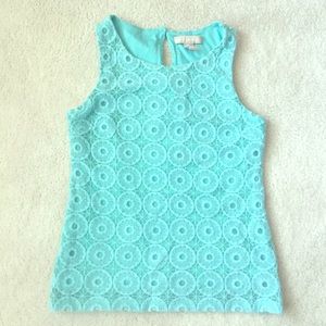 Pastel teal lace top